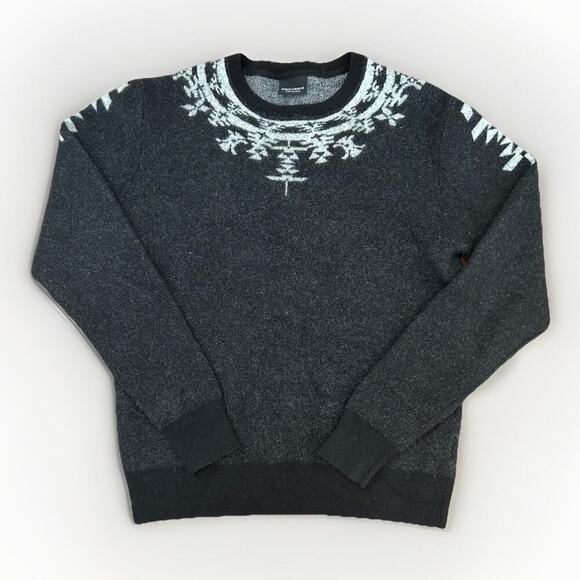 Marcelo Burlon County of Milan Other - Marcelo Burlon Heumules Black Wool Nordic Print Sweater Size Large (Felted)